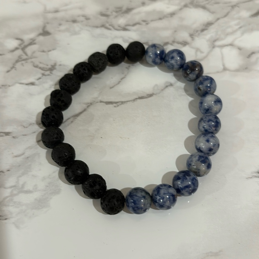 Sodalite and Lava Stone bracelet.